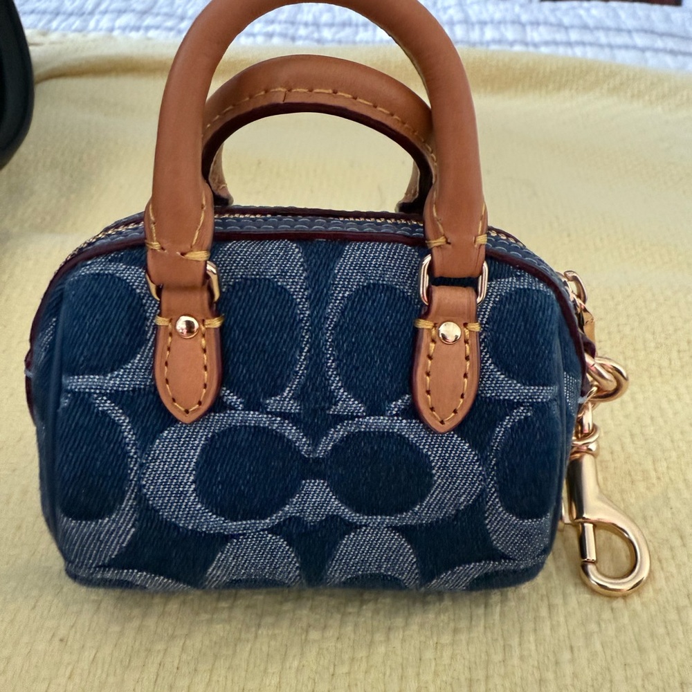 Coach Denim Mini Rowan charm